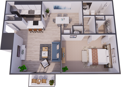 1B - One Bedroom / One Bath - 780 Sq. Ft.*